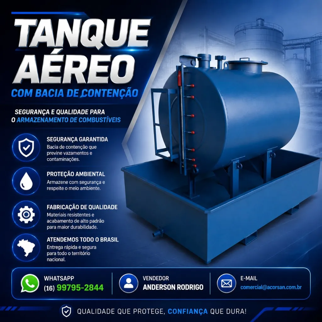 Tanque Aéreo Metálico com Pintura Anticorrosiva em Minas Gerais